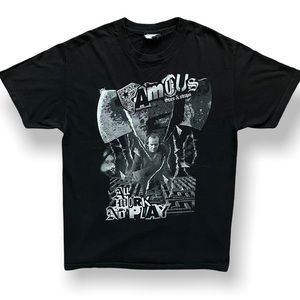 Large Vintage Famous Stars and Straps “All Work Not Play” Graphic Shirt